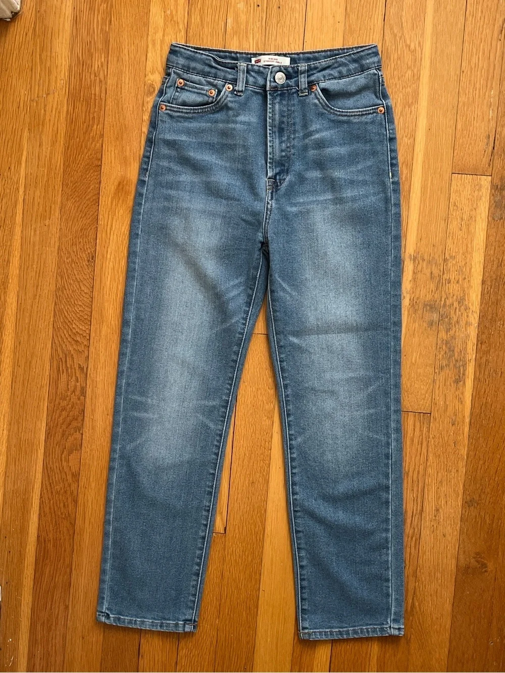 Levi’s Ribcage Ankle Straight Big Girls Denim Jeans Medium Wash Size 12